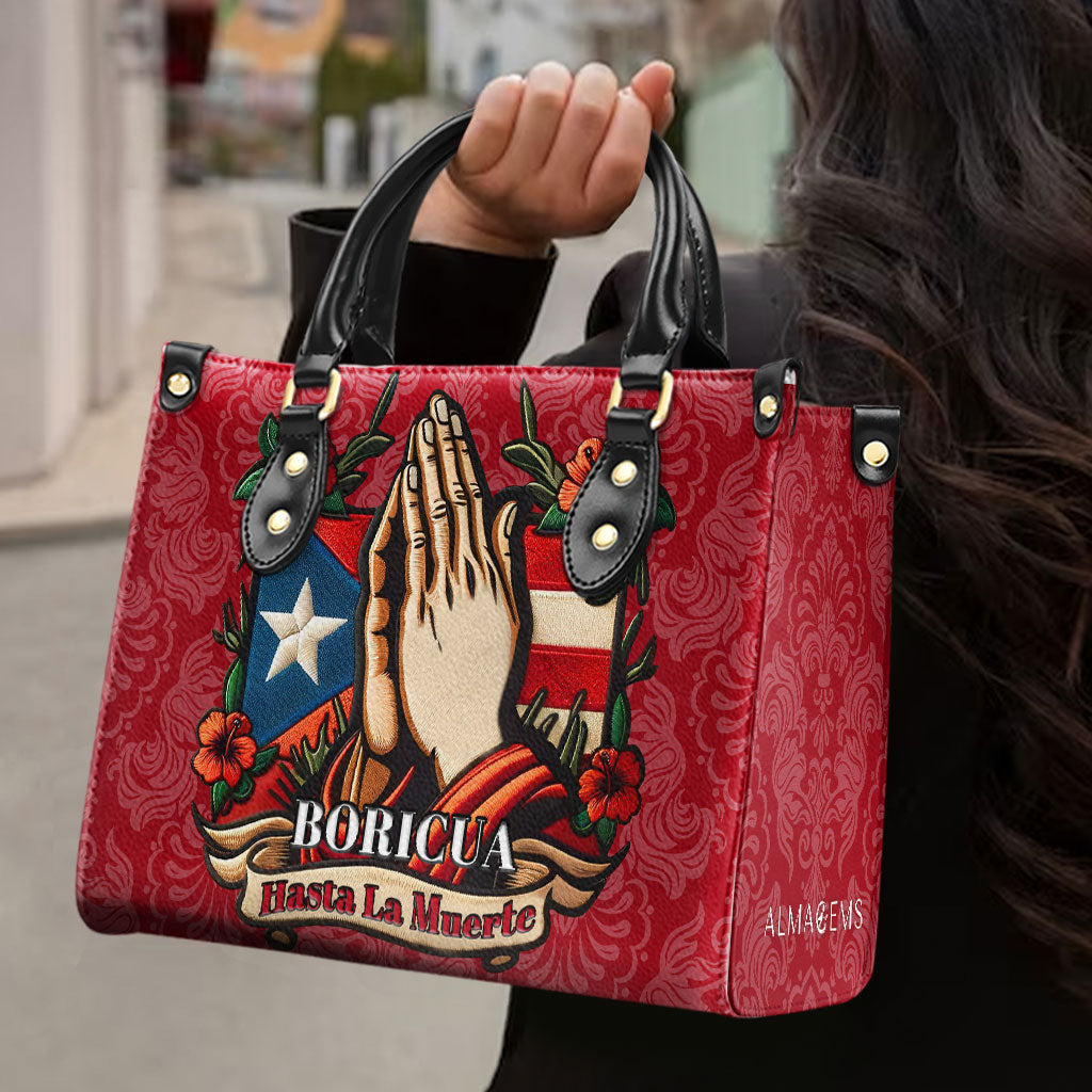 Boricua. Hasta La Muerte - Bolso de Cuero Personalizado - HS019_HB