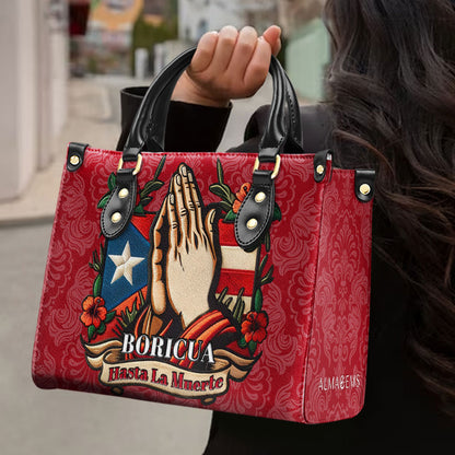 Boricua. Hasta La Muerte - Bolso de Cuero Personalizado - HS019_HB