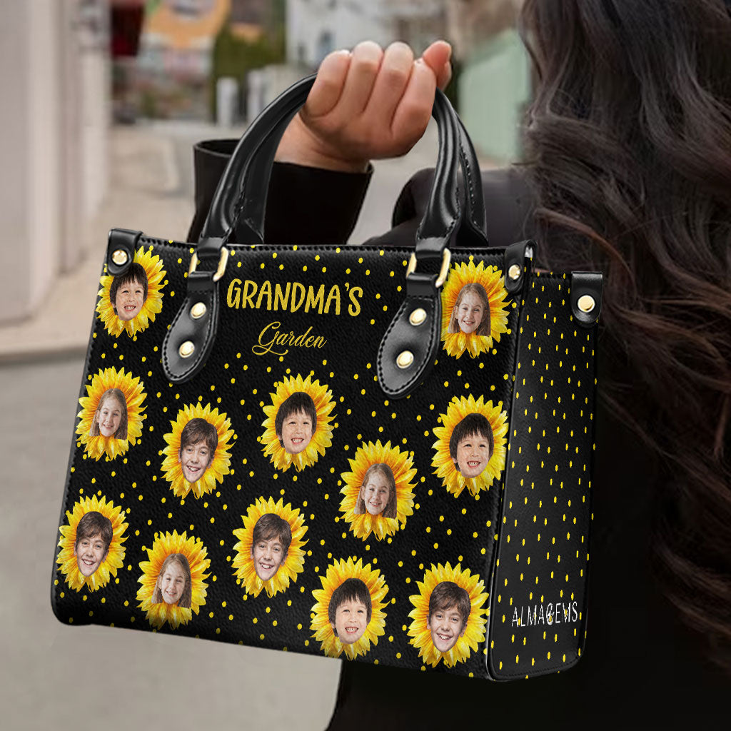 Pequeños Girasoles - Bolso de Cuero Personalizado - FM038_HB