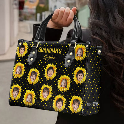 Pequeños Girasoles - Bolso de Cuero Personalizado - FM038_HB