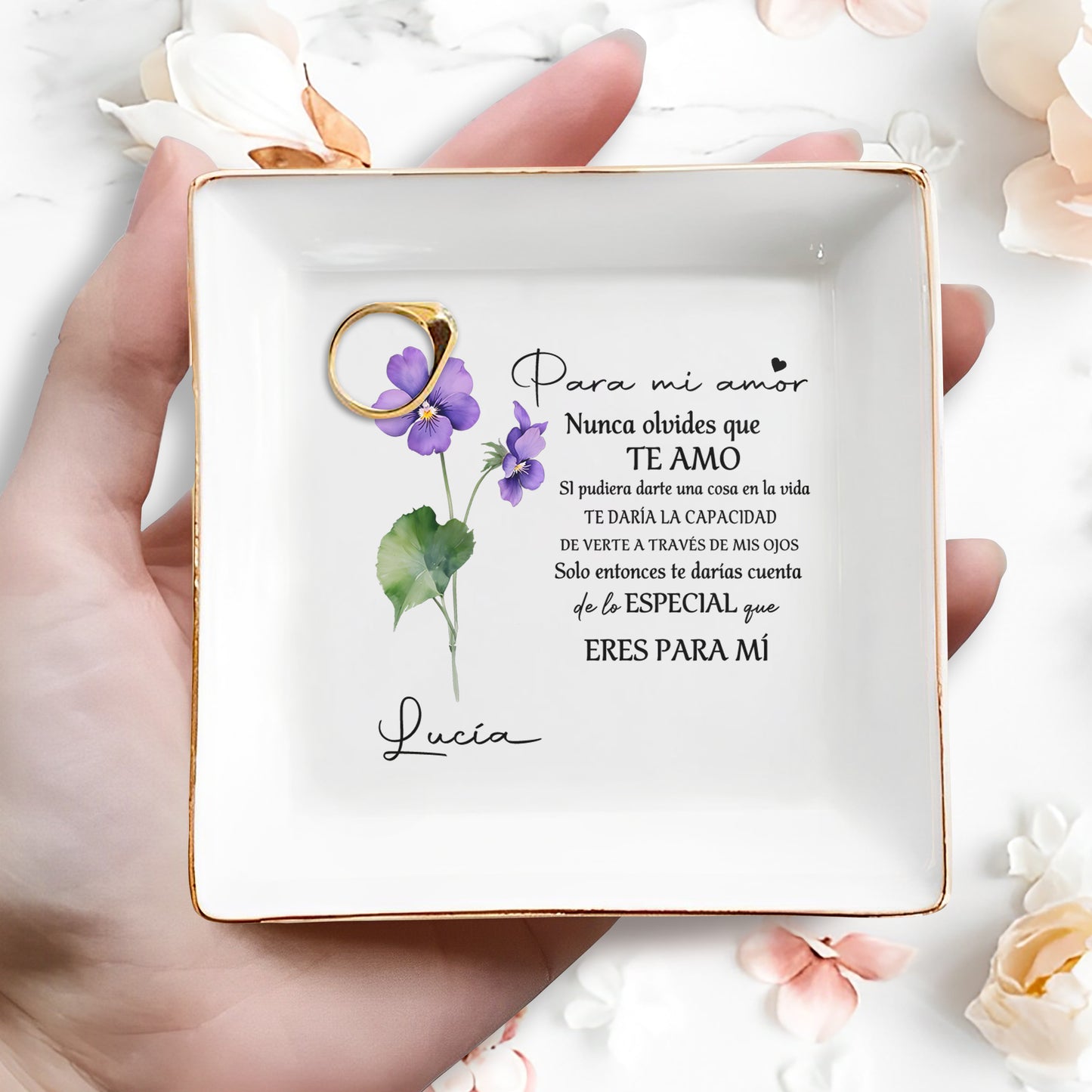 Para Mi Amor - Personalized Custom Jewelry Dish - CP014_SCRD