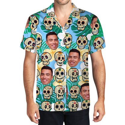 Camisa hawaiana personalizada Un Poco Loco con tu foto - Camisa hawaiana unisex personalizada - ME008_HW