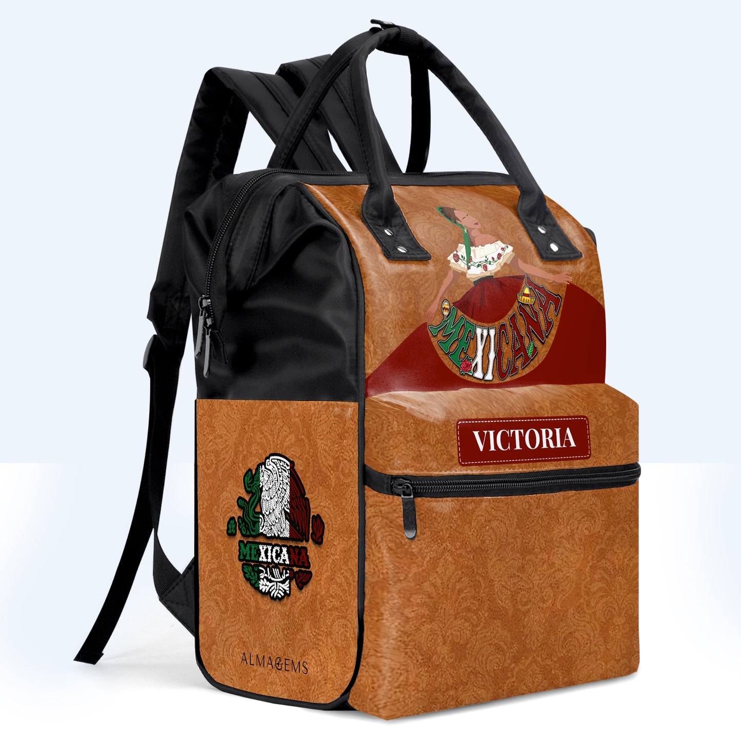 MEXICANA - Mochila de viaje personalizada con diseño de pico de pato - ME006_DKB