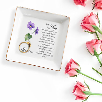 A Mi Hija - Personalized Custom Jewelry Dish - FM051_SCRD