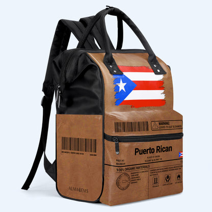 Puerto Rican Nutrition Facts - Personalized Custom Duckbilled Travel Backpack - LA037_DKB