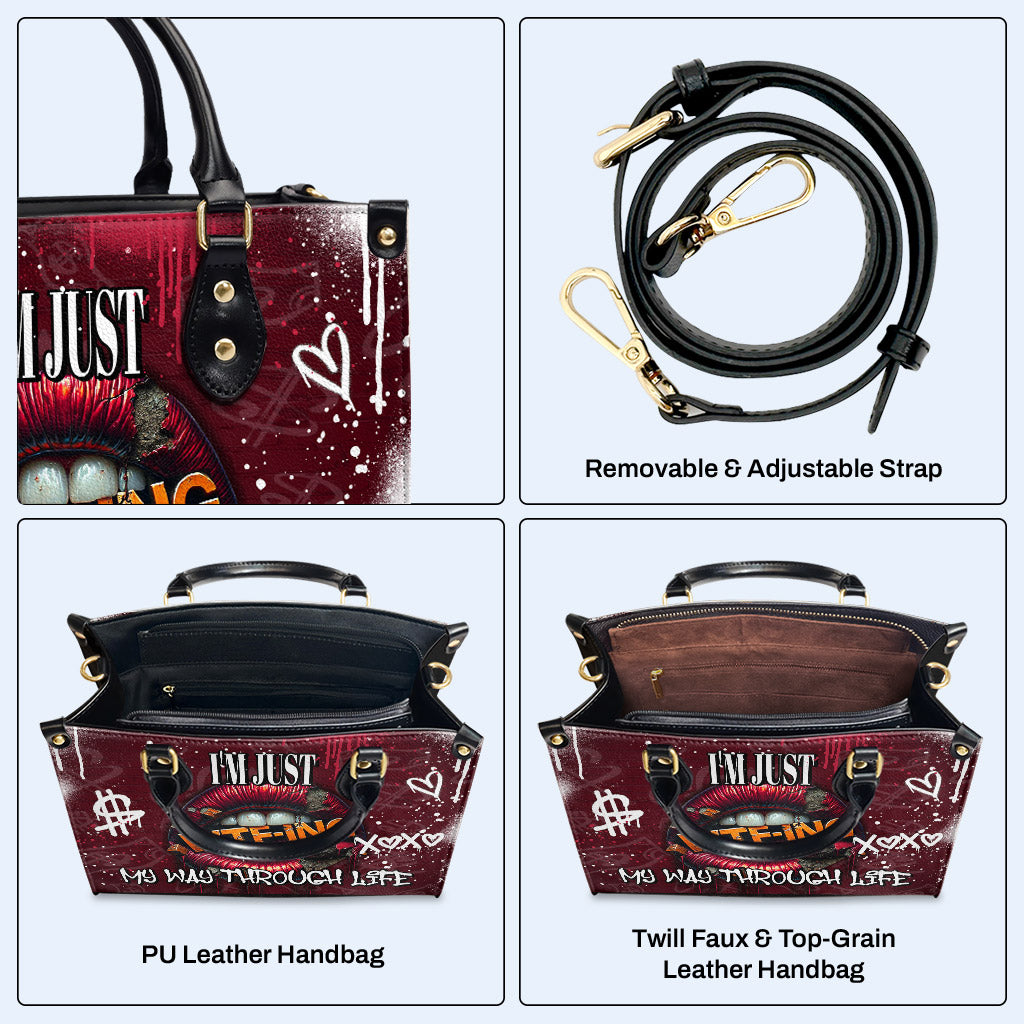 I'm Just WTF-ING My Way Through Life  - Personalized Custom Leather Handbag - DG083_HB