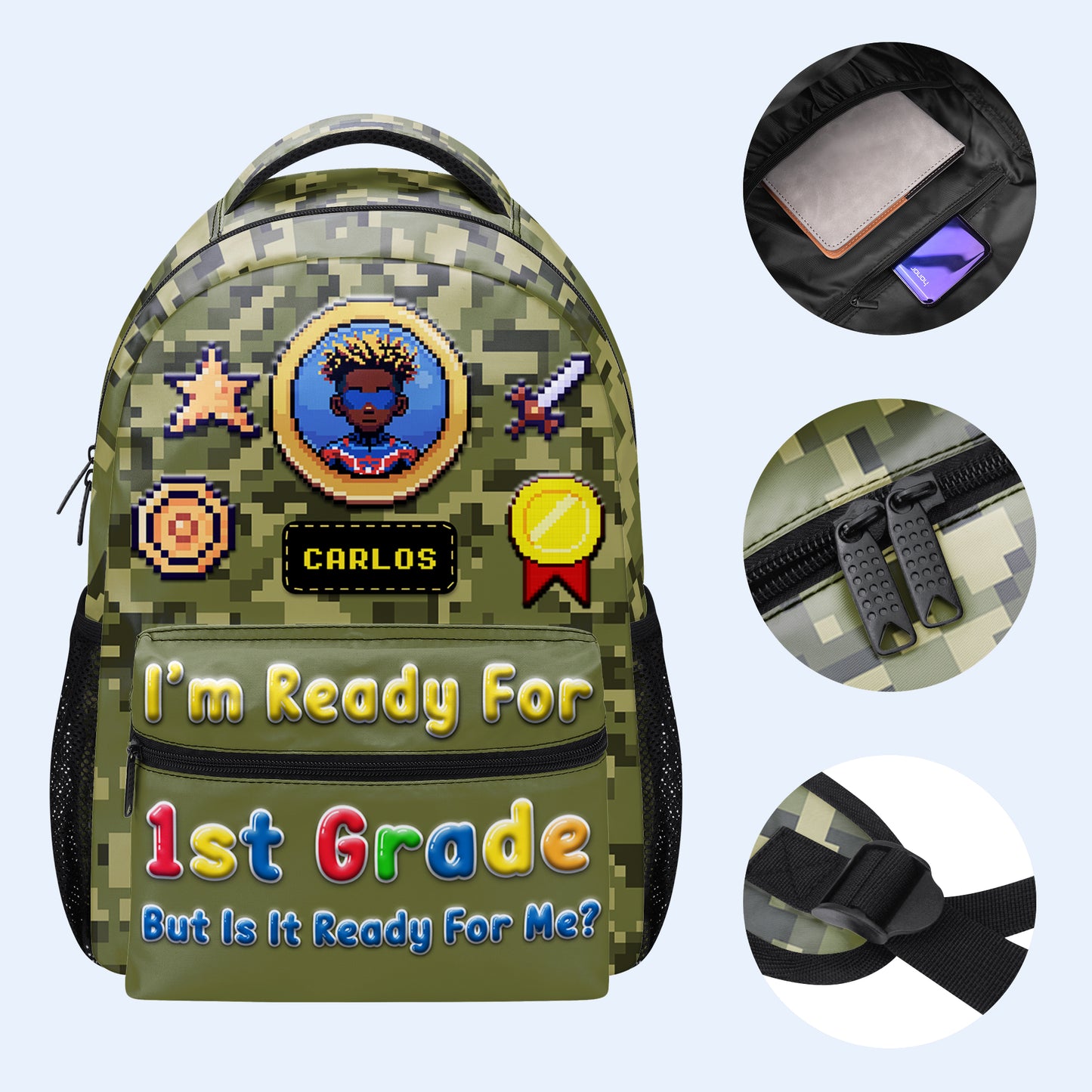 Estoy listo para... ¿Pero está listo para mí? - Mochila personalizada personalizada - KID009_CB