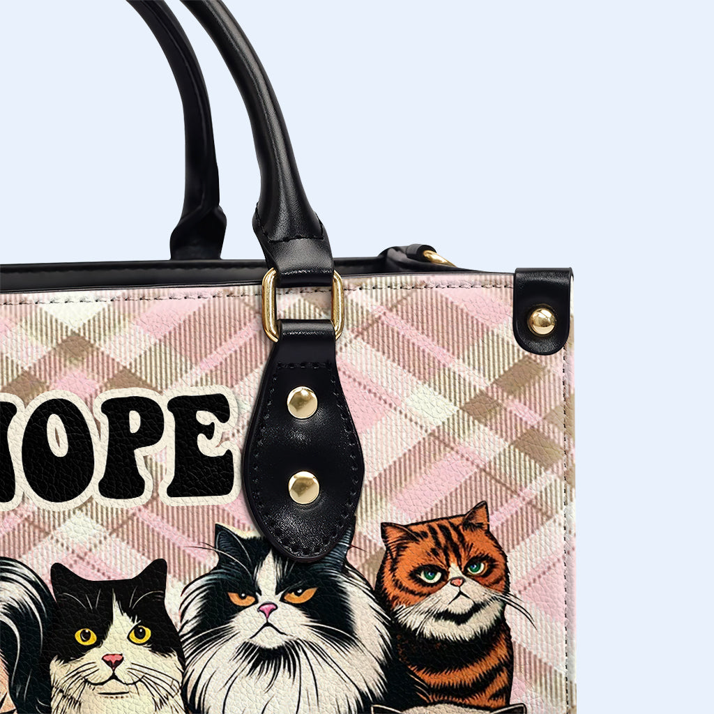 Nope. Not Today - Bespoke Leather Handbag For Cat Lovers - LL20