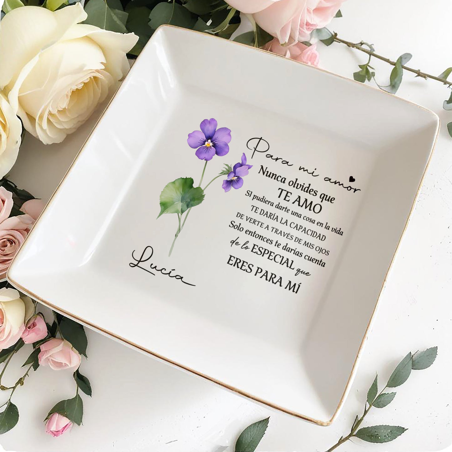 Para Mi Amor - Plato de joyería personalizado - CP014_SCRD