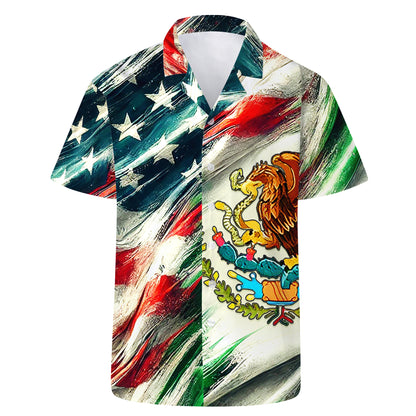 Mexicano de sangre, americano de nacimiento - Camisa hawaiana unisex personalizada - HW_MX53