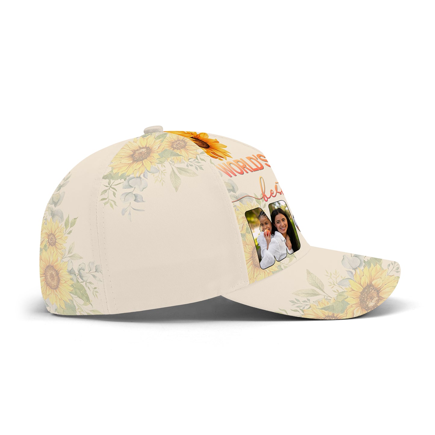 La mejor mamá del mundo: gorra de béisbol personalizada con estampado completo - FM009_BAC