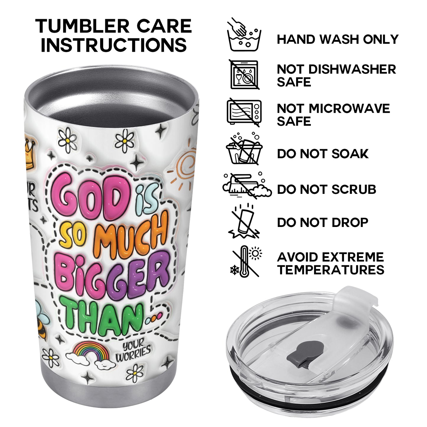 GOD IS SO MUCH BIGGER THAN  - Personalized Custom Stainless Steel Tumbler 20oz 30oz - FT001_TB