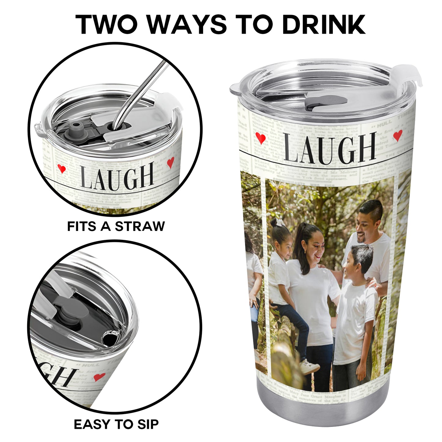 The Family Times - Vaso de acero inoxidable personalizado de 20 oz y 30 oz - TB_FM01