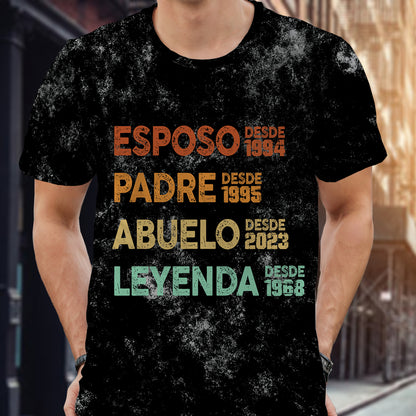 ESPOSO. CAPELLÁN. ABUELO. LEYENDA - Camiseta personalizada unisex con estampado integral - FM011_3T