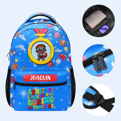 The Sporty Kid - Personalized Custom Backpack - QCUS035_CB