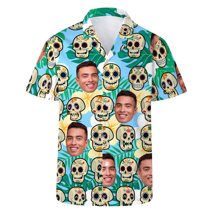 Camisa hawaiana personalizada Un Poco Loco con tu foto - Camisa hawaiana unisex personalizada - ME008_HW