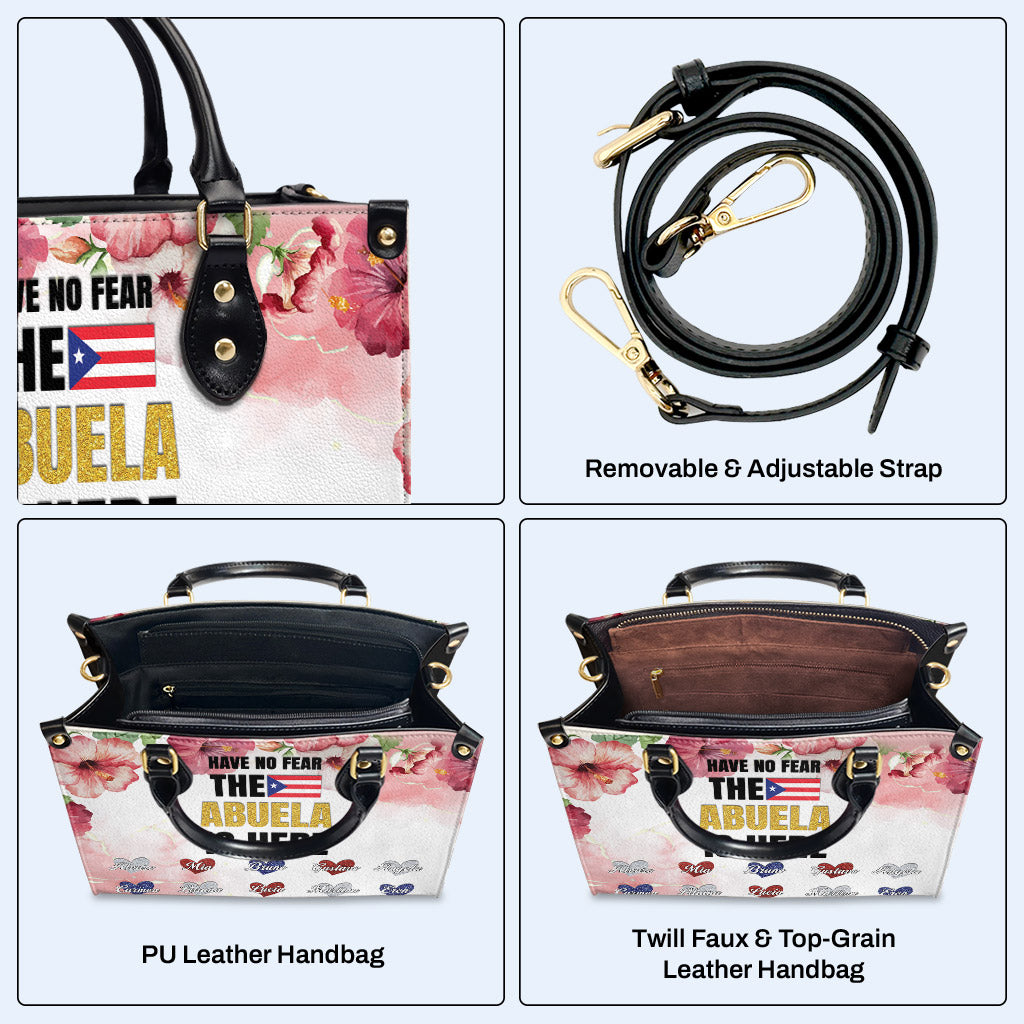 Have No Fear The Abuela Is Here - Personalized Custom Leather Handbag - HS051_HB