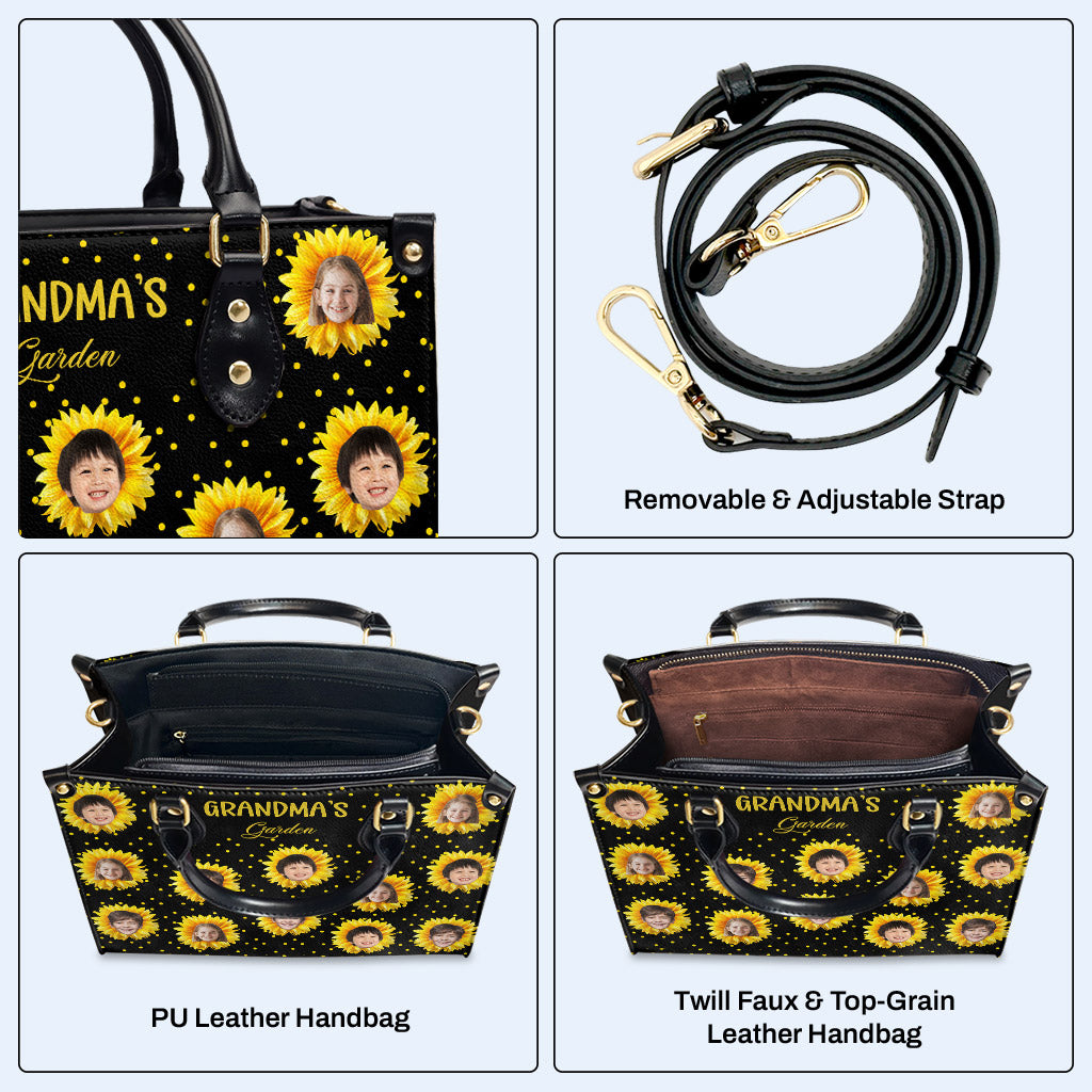 Little Sunflowers - Personalized Custom Leather Handbag - FM038_HB