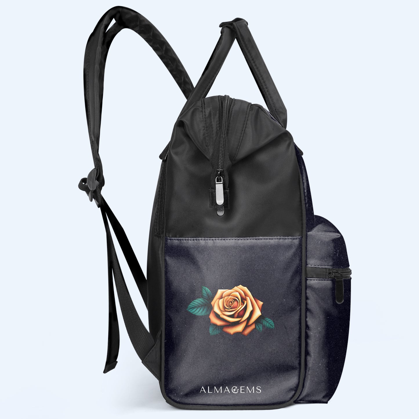 La niña y las rosas - Mochila de viaje personalizada con diseño de pico de pato - ME010_DKB