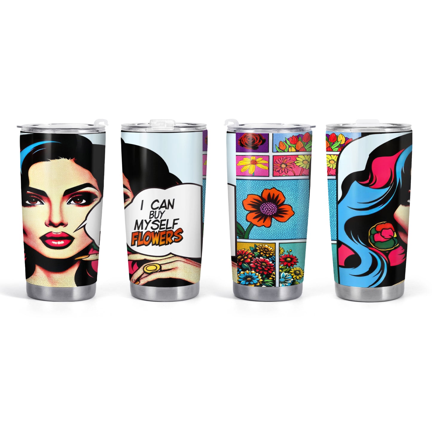 I Can Buy Myself Flowers - Personalized Stainless Steel Tumbler 20oz - HG44TB