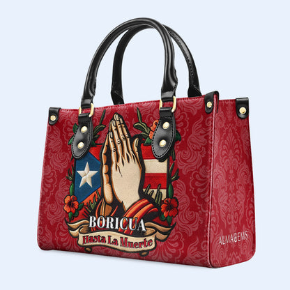 Boricua. Hasta La Muerte - Bolso de Cuero Personalizado - HS019_HB