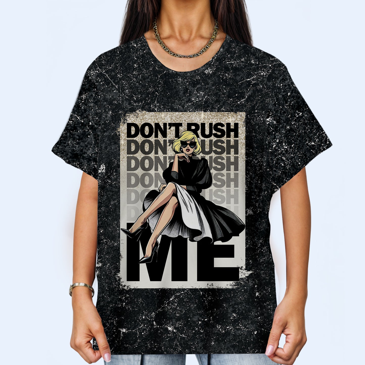 No me apresures: camiseta unisex personalizada con estampado integral - DG018_3T