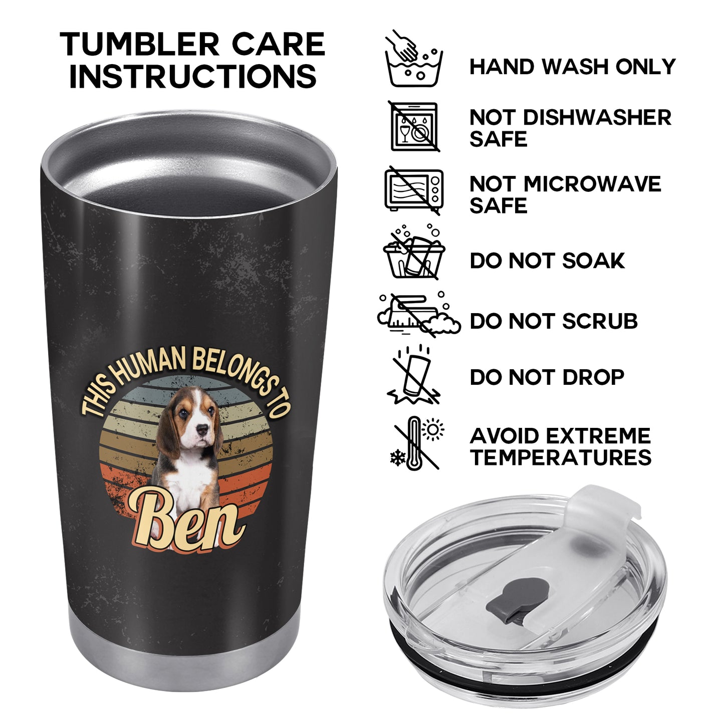 Este ser humano pertenece a - Vaso de acero inoxidable personalizado de 20 oz y 30 oz - TB_LL08