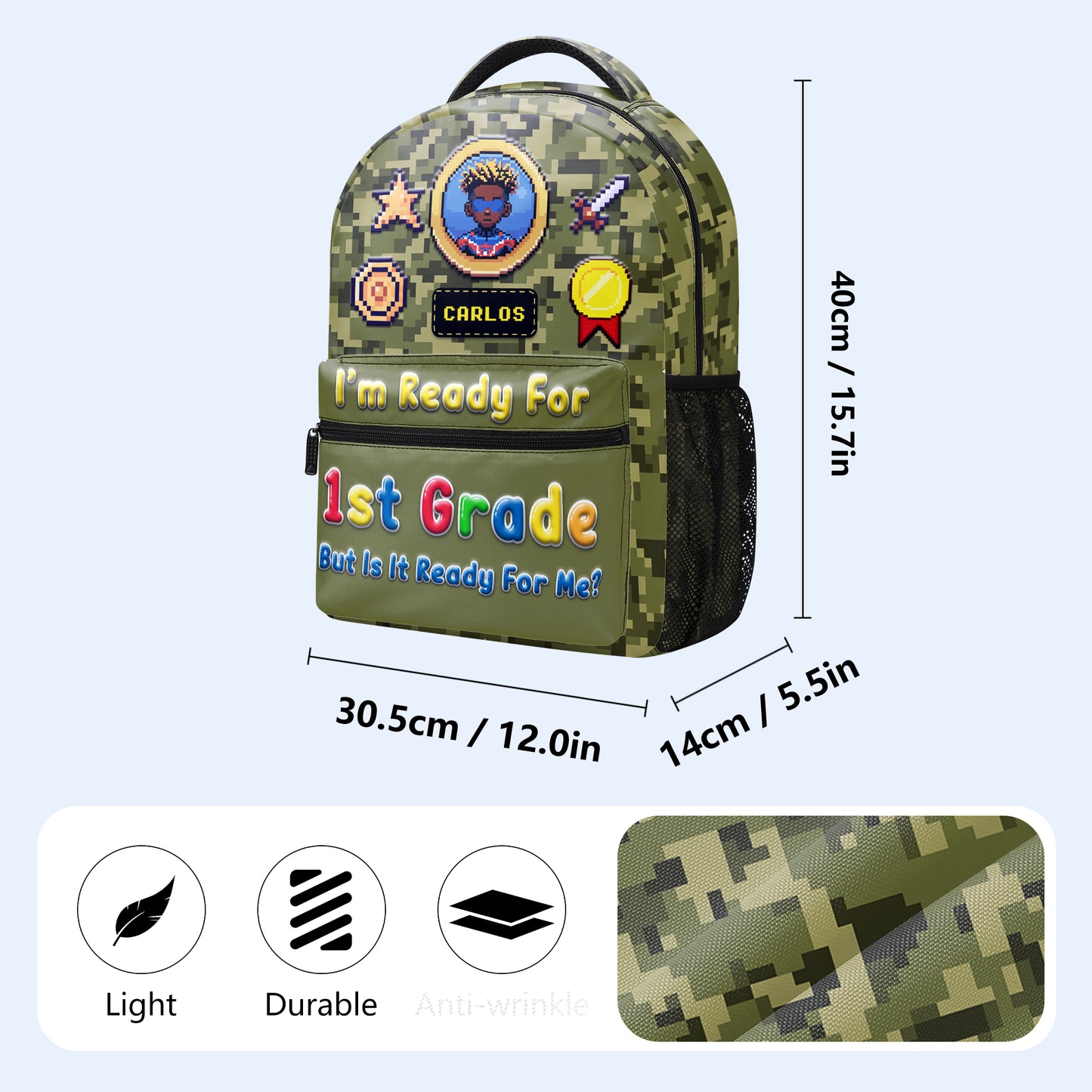 Estoy listo para... ¿Pero está listo para mí? - Mochila personalizada personalizada - KID009_CB