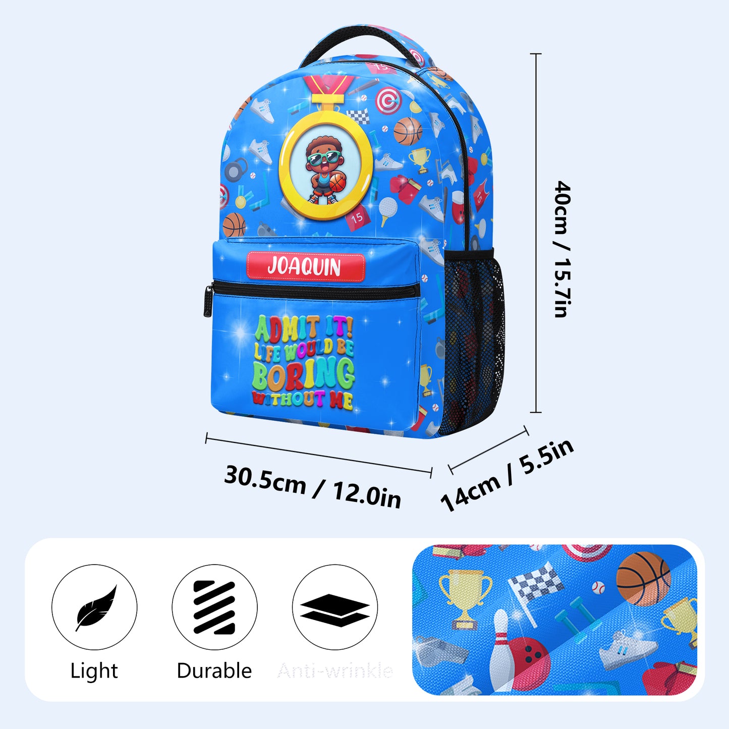 The Sporty Kid - Personalized Custom Backpack - QCUS035_CB