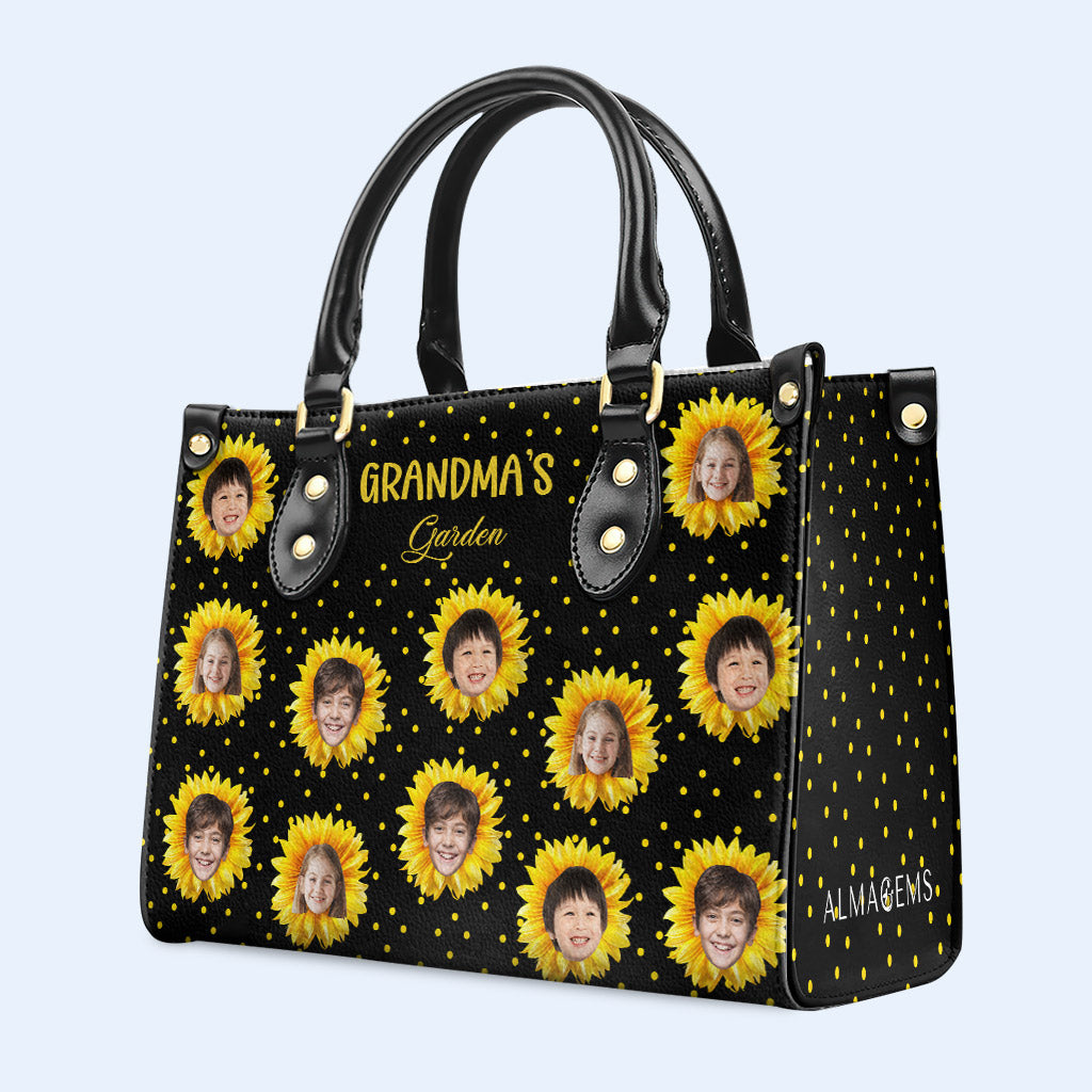 Little Sunflowers - Personalized Custom Leather Handbag - FM038_HB