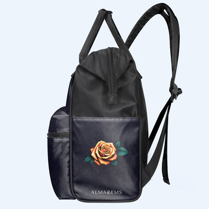 La niña y las rosas - Mochila de viaje personalizada con diseño de pico de pato - ME010_DKB