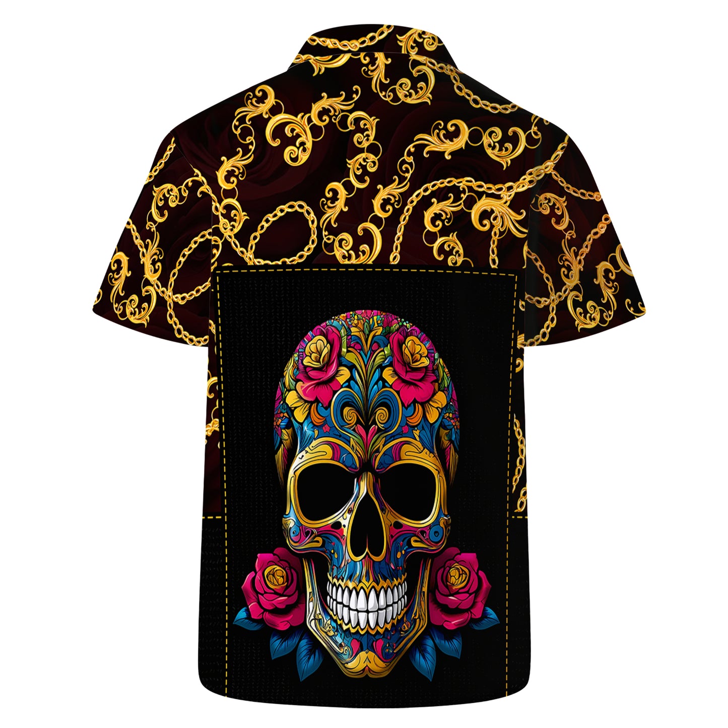 Elegantes cadenas de calaveras: camisa hawaiana unisex personalizada - ME011_HW