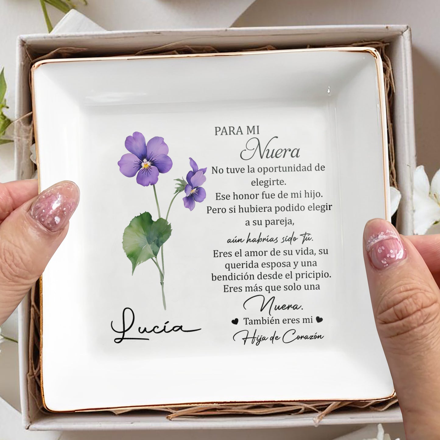 Para Mi Nuera- Personalized Custom Jewelry Dish - FM089_SCRD