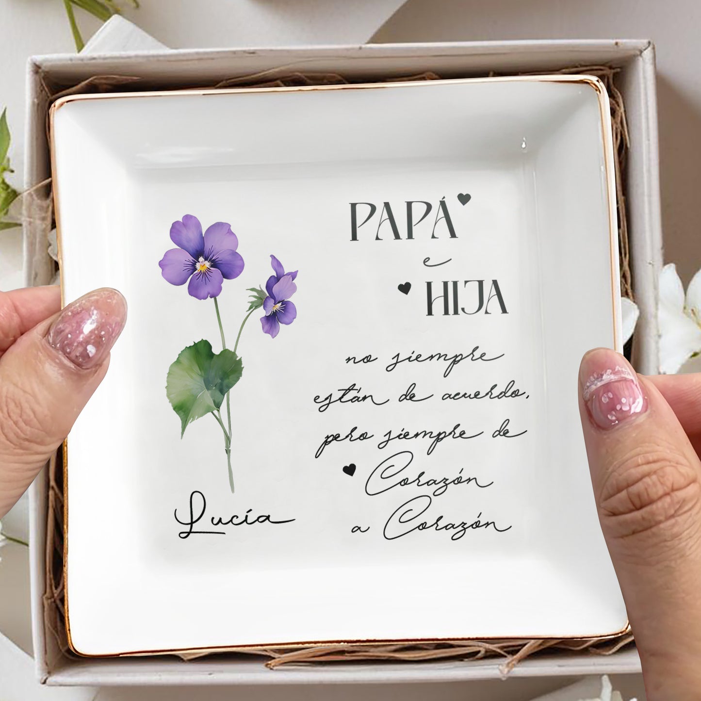 Papá E Hija - Plato de joyería personalizado - FM100_SCRD