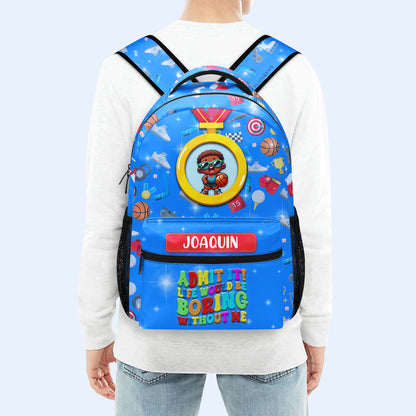 The Sporty Kid - Personalized Custom Backpack - QCUS035_CB