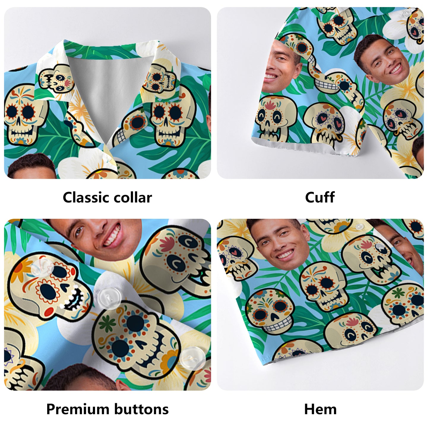 Camisa hawaiana personalizada Un Poco Loco con tu foto - Camisa hawaiana unisex personalizada - ME008_HW