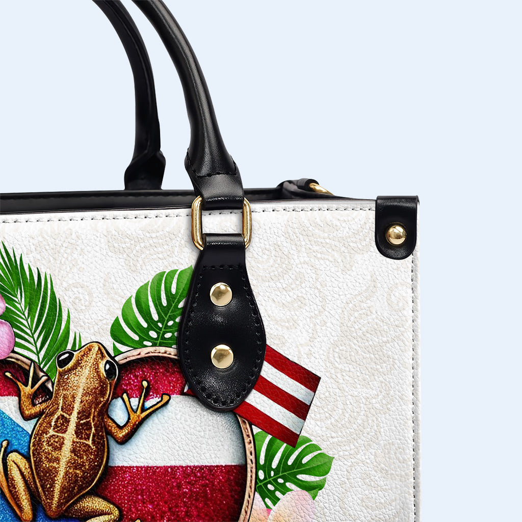 BORICUA. IT'S IN MY BLOOD - Personalized Custom Leather Handbag - LA023_HB