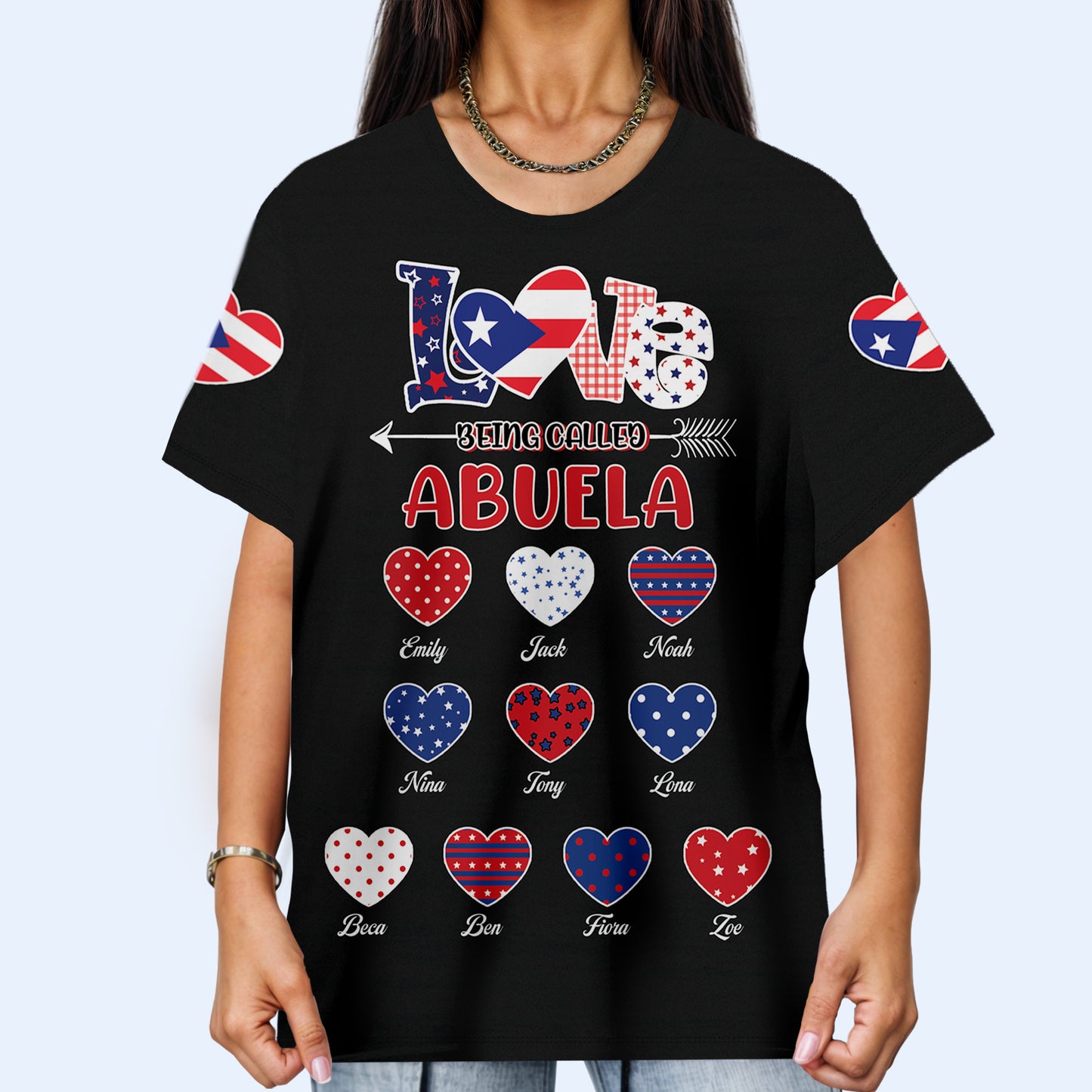 Love Being Called Abuela - Personalized Custom Unisex All-Over Printed T-Shirt - LA047_3T