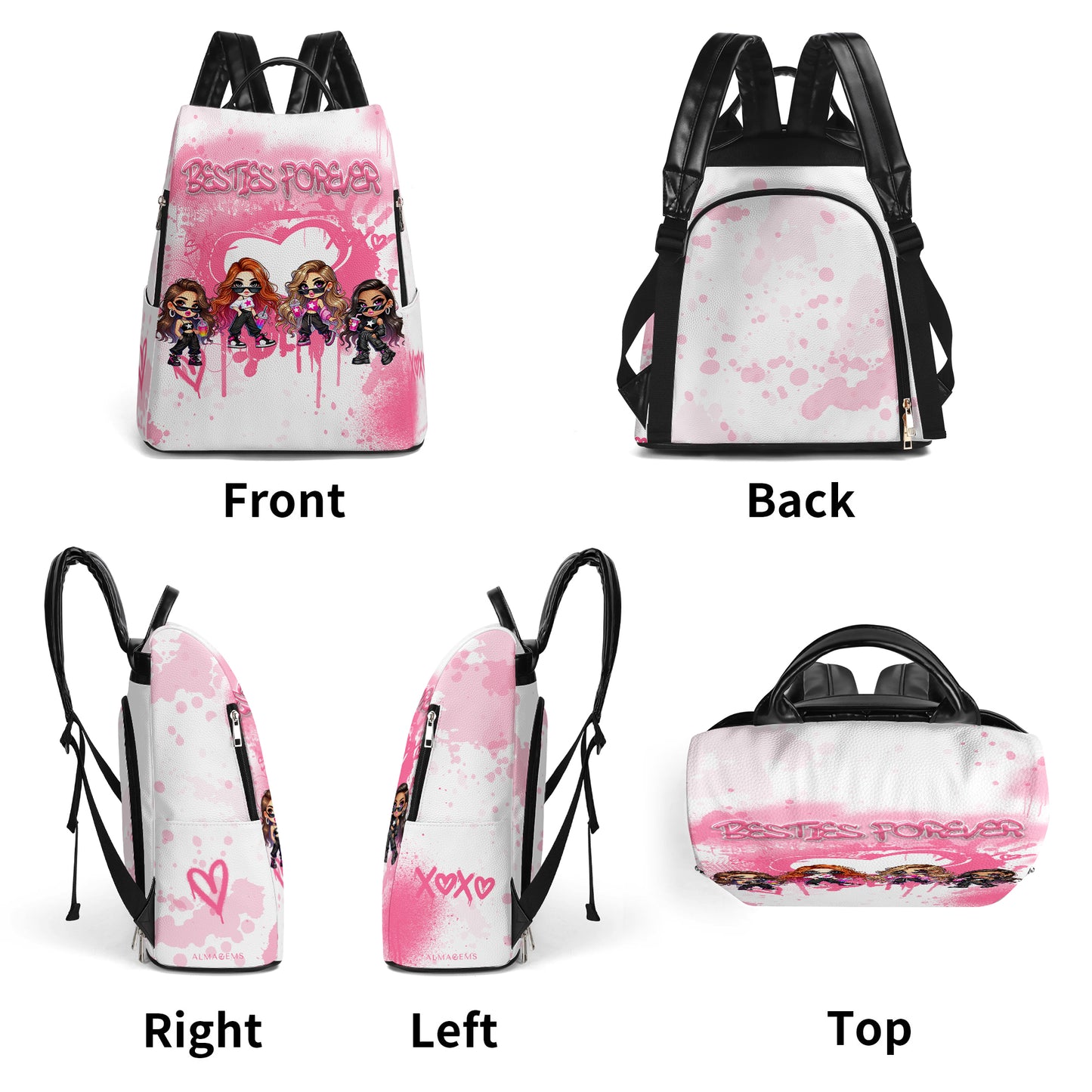 BESTIES FOREVER - Mochila de cuero personalizada - DG085_BP