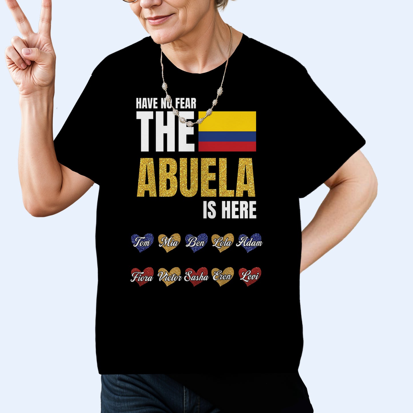 Have No Fear The Abuela Is Here - Personalized Custom Unisex All-Over Printed T-Shirt - HS051_3T