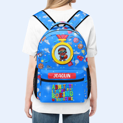 The Sporty Kid - Personalized Custom Backpack - QCUS035_CB