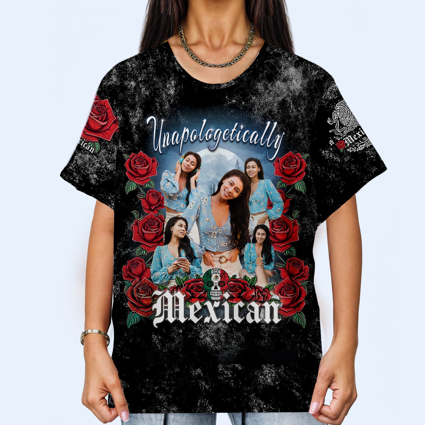 Camiseta pirata mexicana - Camiseta unisex personalizada con estampado completo - HS029_3T