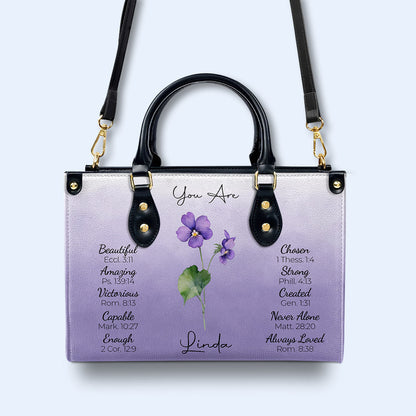 You Are. Tú Eres - Personalized Custom Leather Handbag - DG089_HB