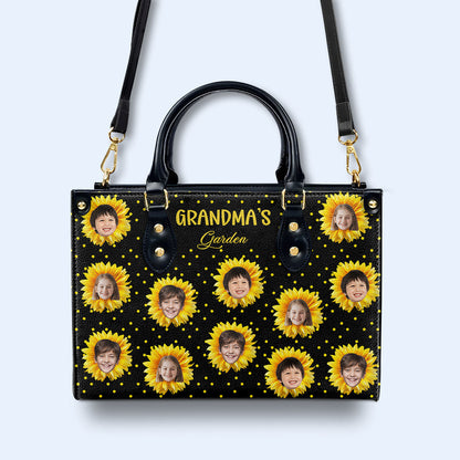 Little Sunflowers - Personalized Custom Leather Handbag - FM038_HB