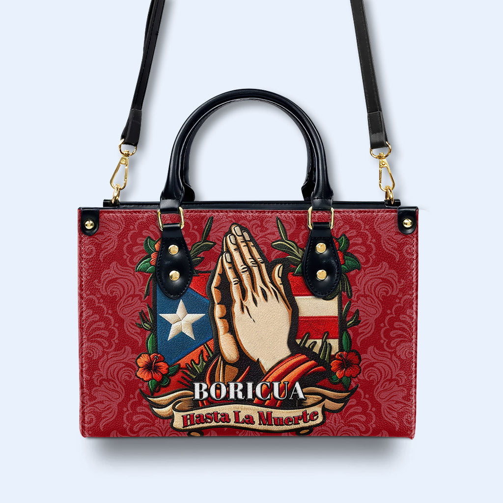 Boricua. Hasta La Muerte - Bolso de Cuero Personalizado - HS019_HB