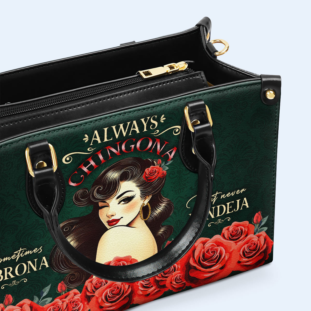 Always CHINGONA - Personalized Custom Leather Handbag - ME067_HB