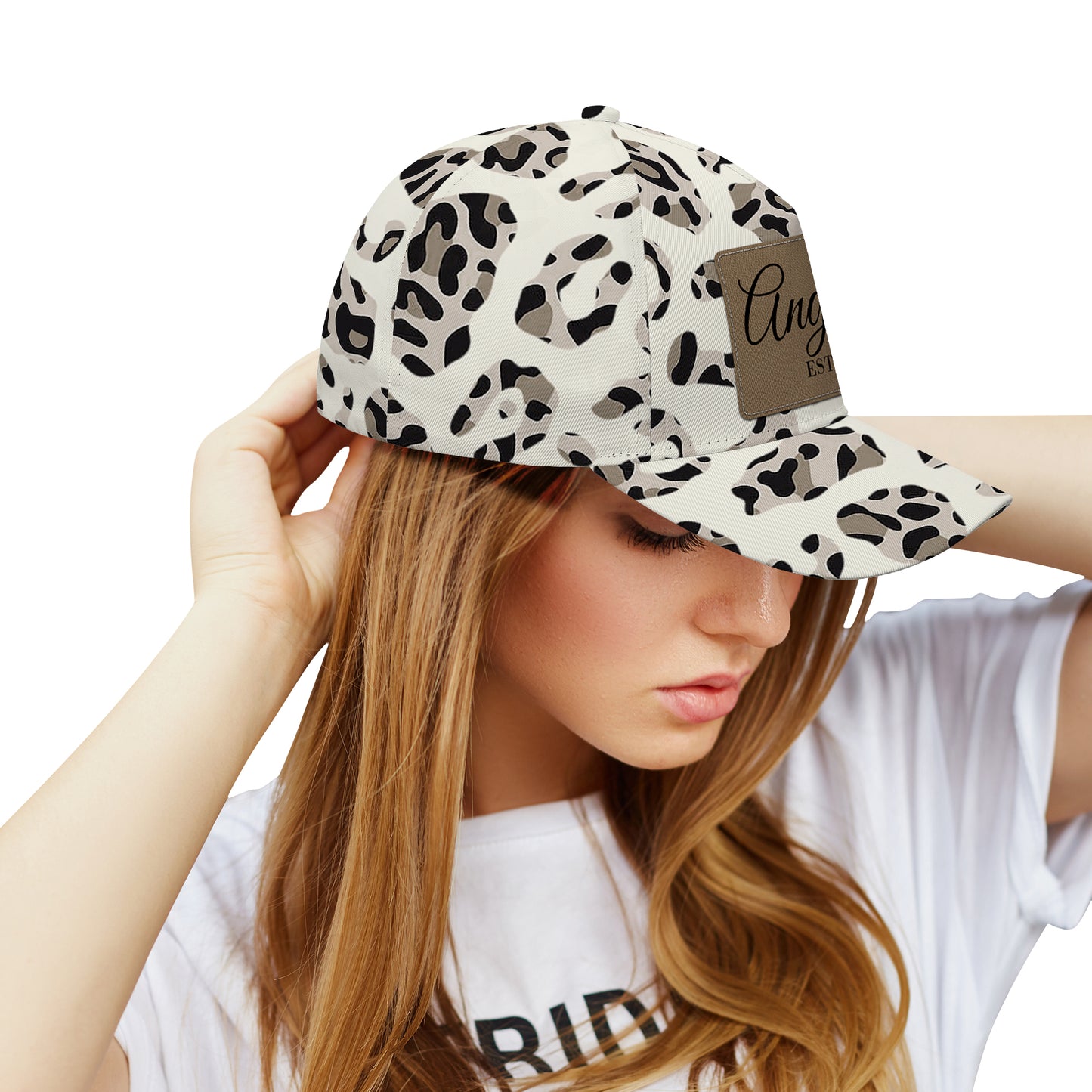 Gorra con estampado de leopardo - Gorra personalizada personalizada, gorra de béisbol con estampado integral - DG032_BAC