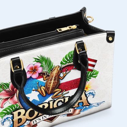 BORICUA. LO LLEVO EN LA SANGRE - Bolso de Cuero Personalizado - LA023_HB