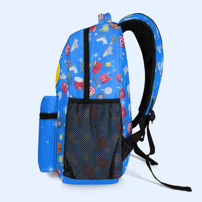 The Sporty Kid - Personalized Custom Backpack - QCUS035_CB