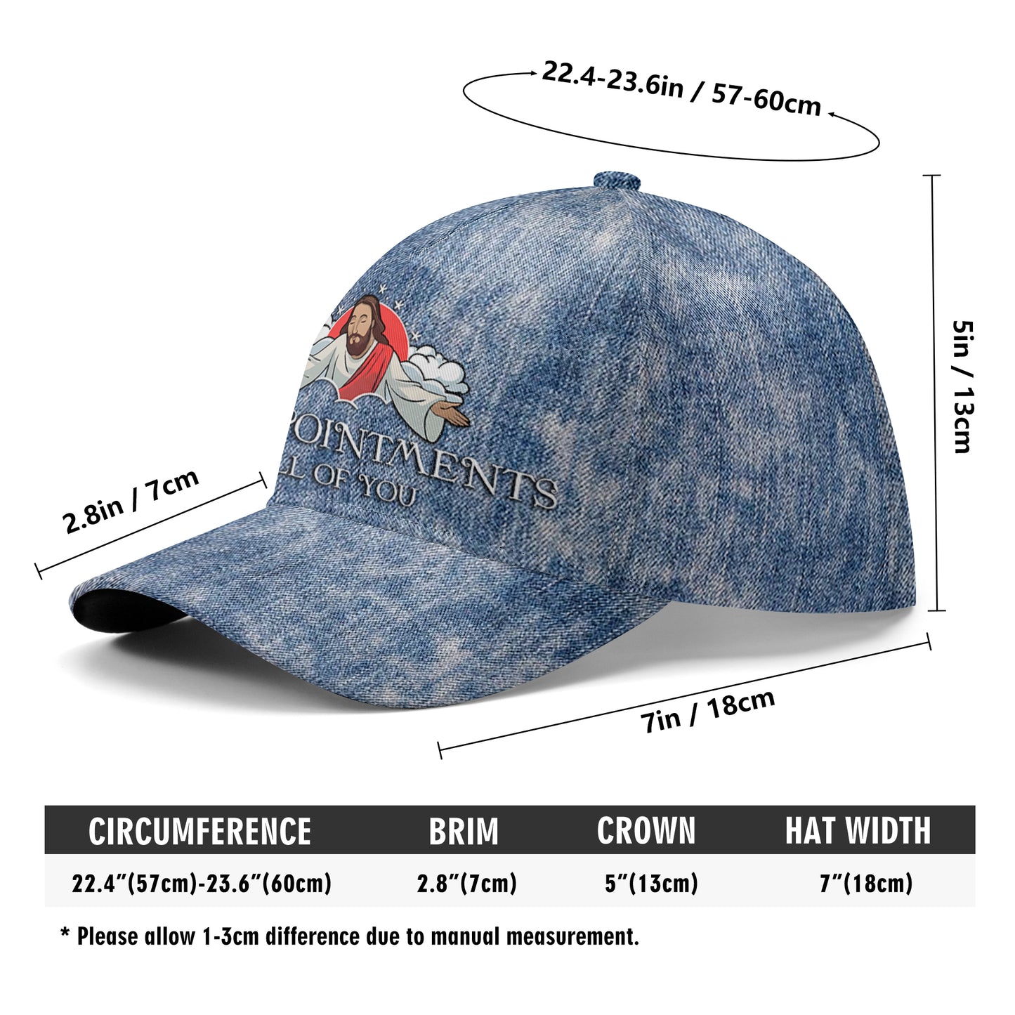 DECEPCIONES PARA TODOS USTEDES - Gorra personalizada personalizada, gorra de béisbol con estampado completo - HS056_BAC